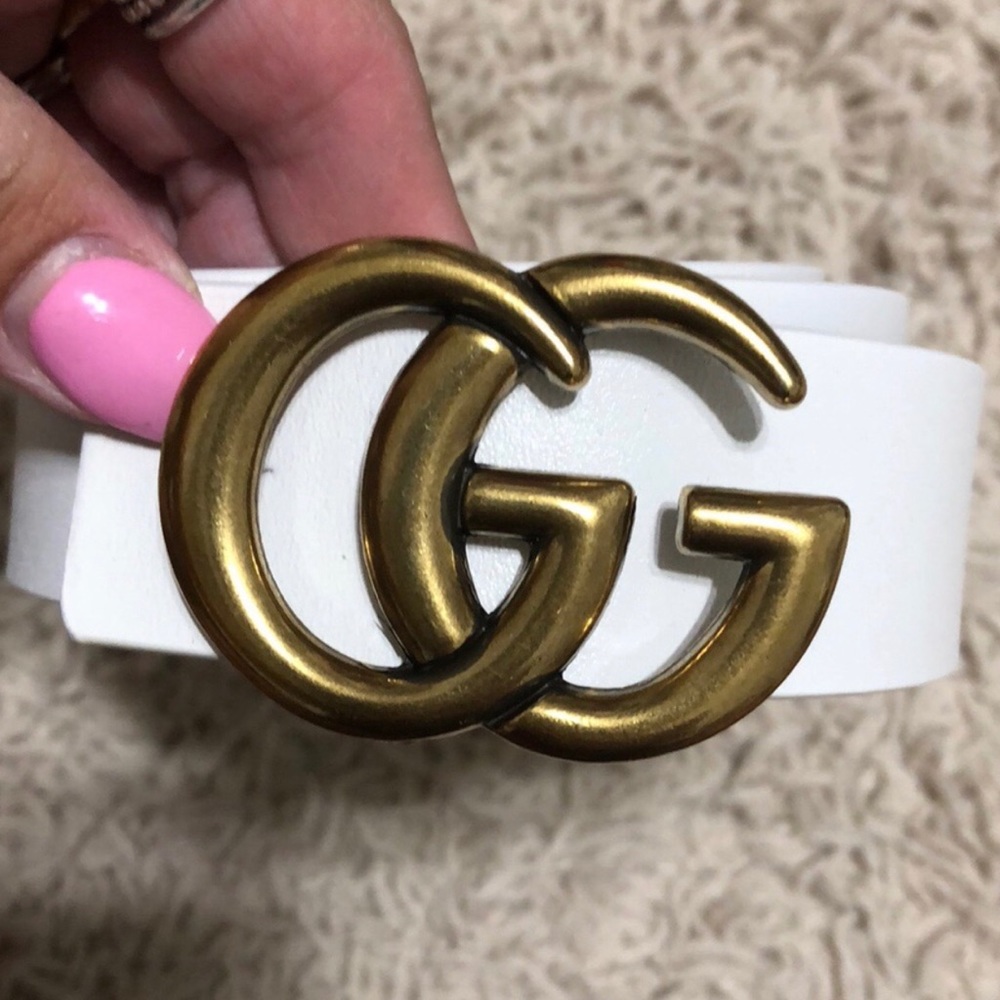 Leather White Belt